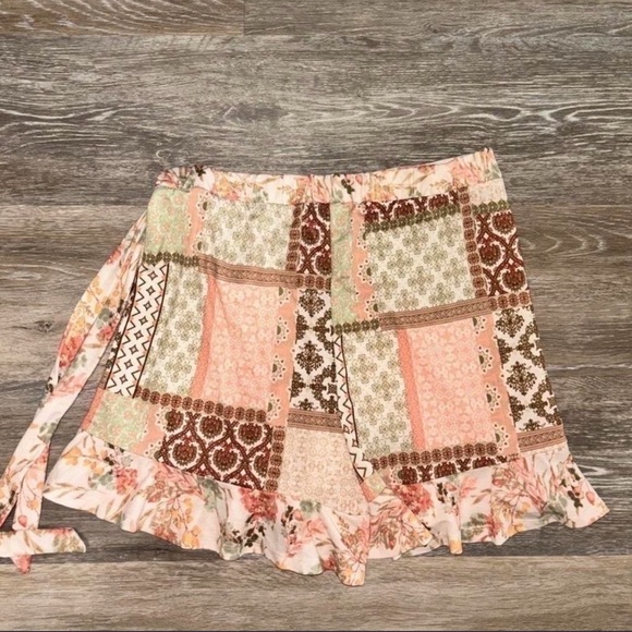 Cato Ruffled Medallion Patchwork Skort - Picture 4 of 4